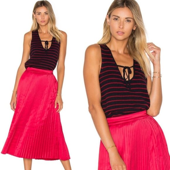 NWT Elizabeth‎ James Cashmere Blend Dahlia Striped Top Size Medium New With Tags - Picture 3 of 10